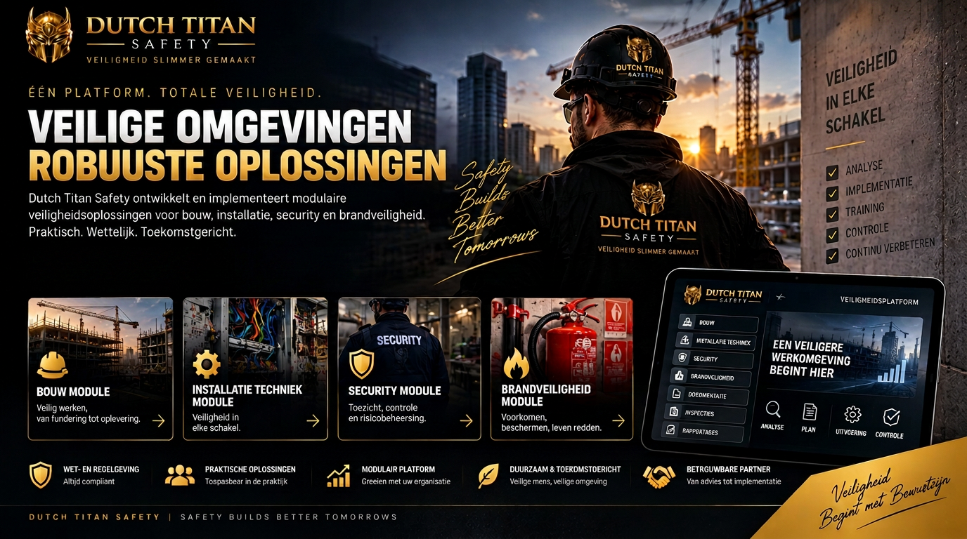Dutch Titan Safety veiligheidsprofessional op een moderne bouwlocatie